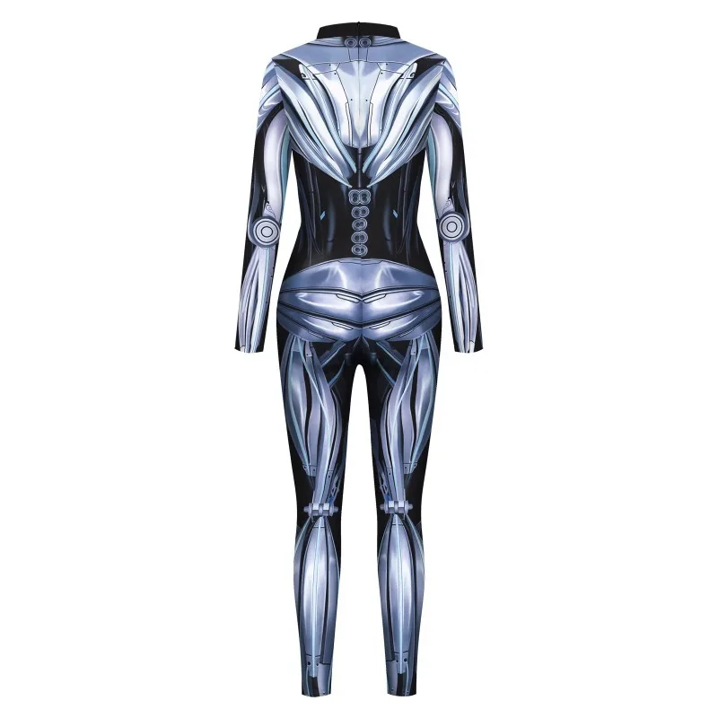 Halloween Party Cosplay Costume Carnival Zentai Bodysuit CyberPunk 3D Printed Steampunk Armor Jumpsuit Party Costume Fancy Dress