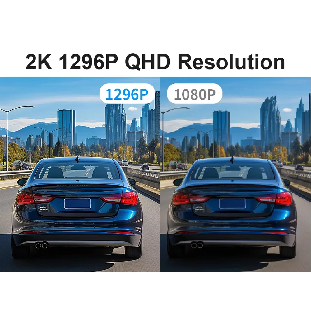 KAWA Dash Cam D5 2K Voice Control 360° Rotation Parking Guard WiFi Monitor G-Sensor Emergency Recording Supercapacitor Car DVR