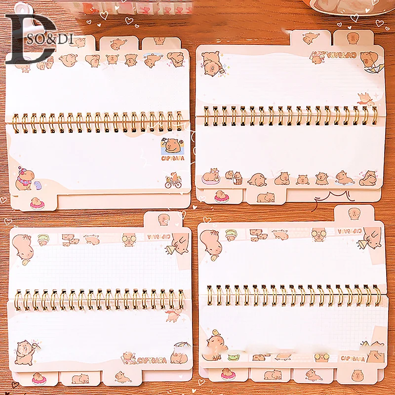 Kawaii Staacquersing Office Accessrespiration, School Supplies, Mini Notebook, Portable, Small Notepad, 03 Notes, Capybara Diary