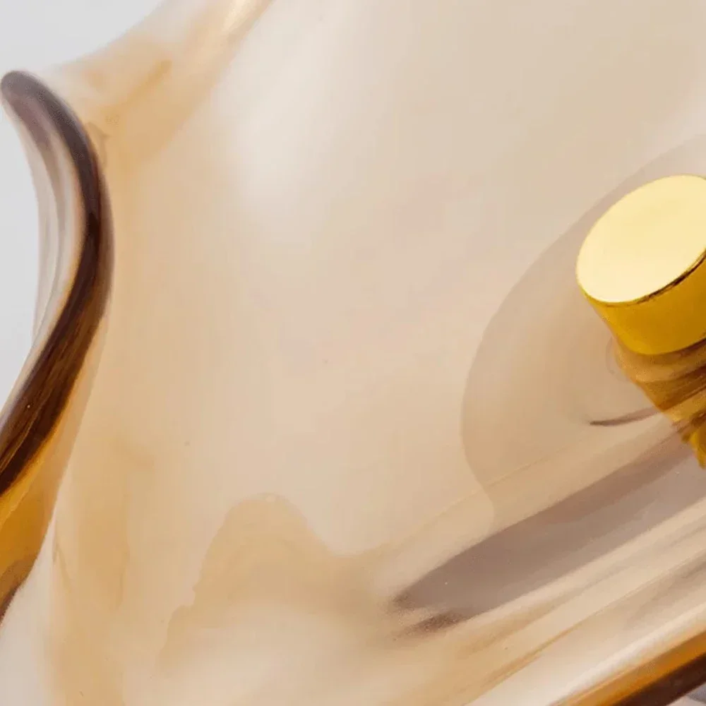 High Quality Wall Lamp Curved Yellow Glass Shade Diffuses Light Gently Creates Cozy Atmosphere Ideal for Various Home Interiors