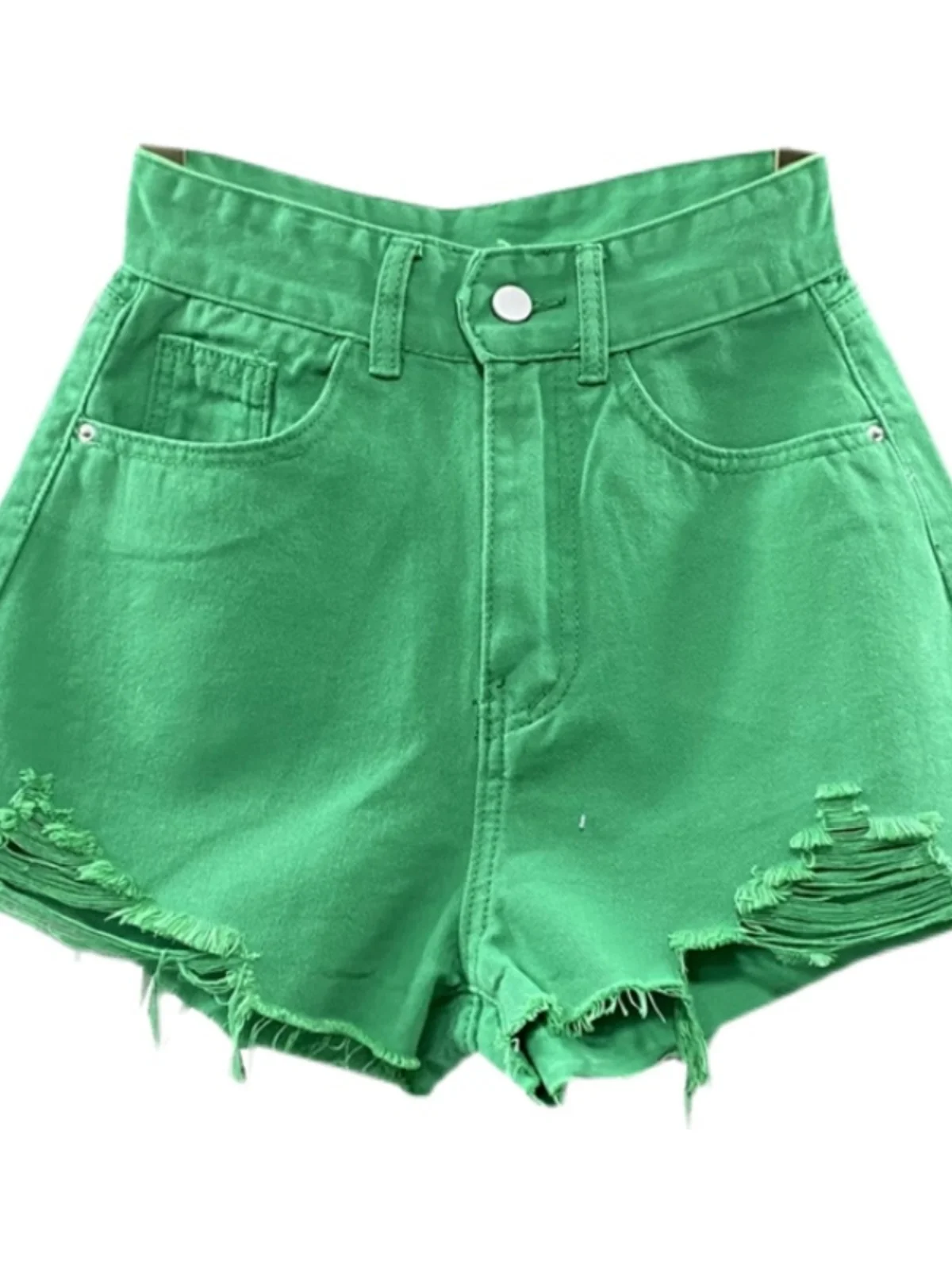 

Джинсовые брюки ярких цветов с высокой талией, женские широкие брюки трапециевидной формы, летние модные корейские шорты, повседневные шорты для поездок на работу