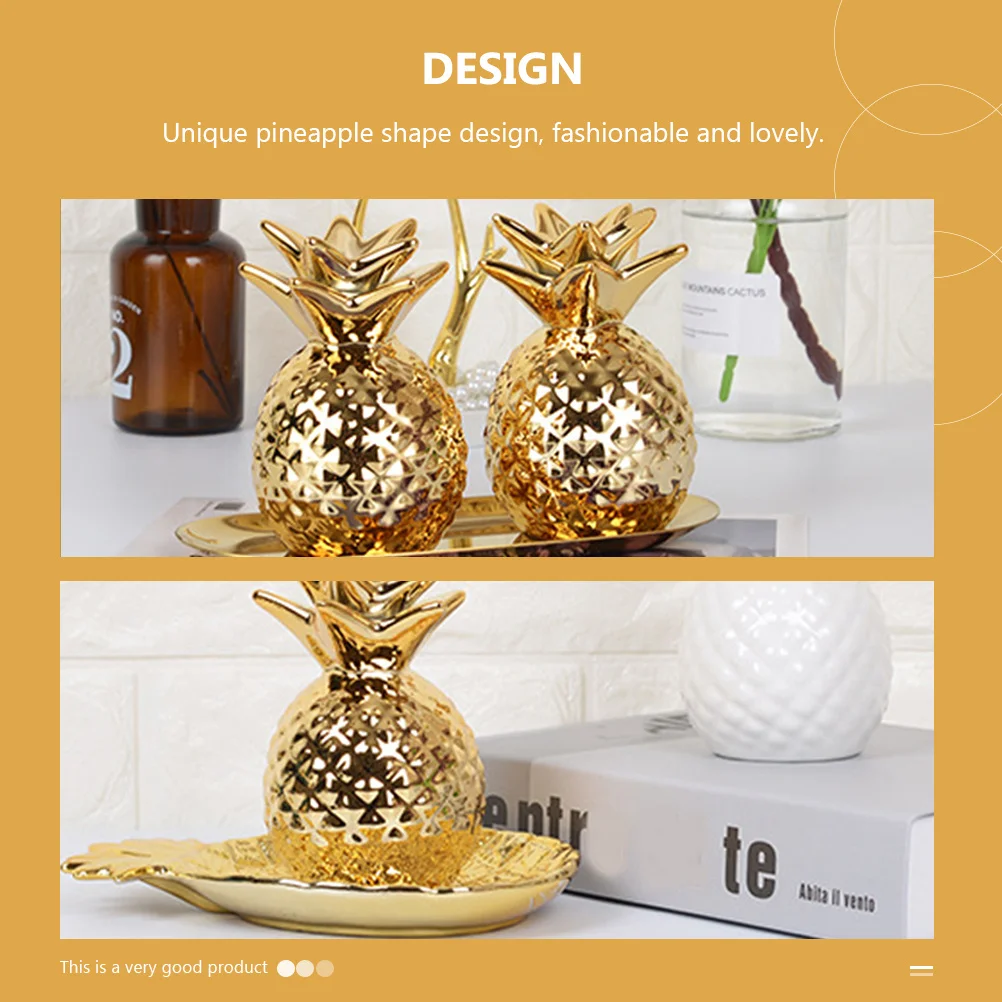 

Exquisite Ceramic Pineapple Money Bank Creative Piggy Bank Coin Container Home Decor Desktop Ornament Perfect Birthday Gift