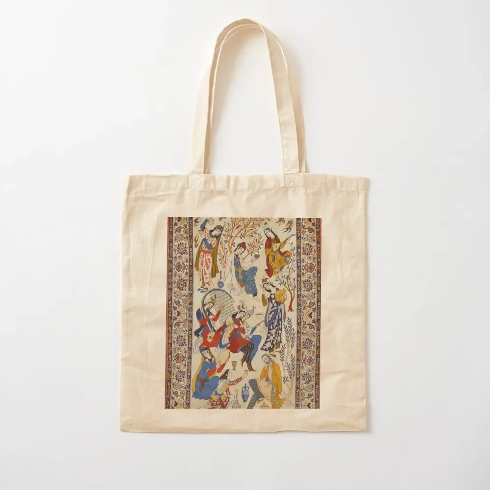 

Antique Persian Isfahan Rug Print Tote Bag tote woman Customizable custom canvas Women's shopping