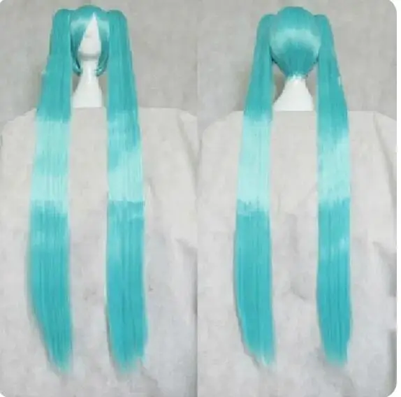 Synthetic Hair Green Cosplay Wig Party Wigs with 2 Clip On Double Ponytail 8 Colors Available