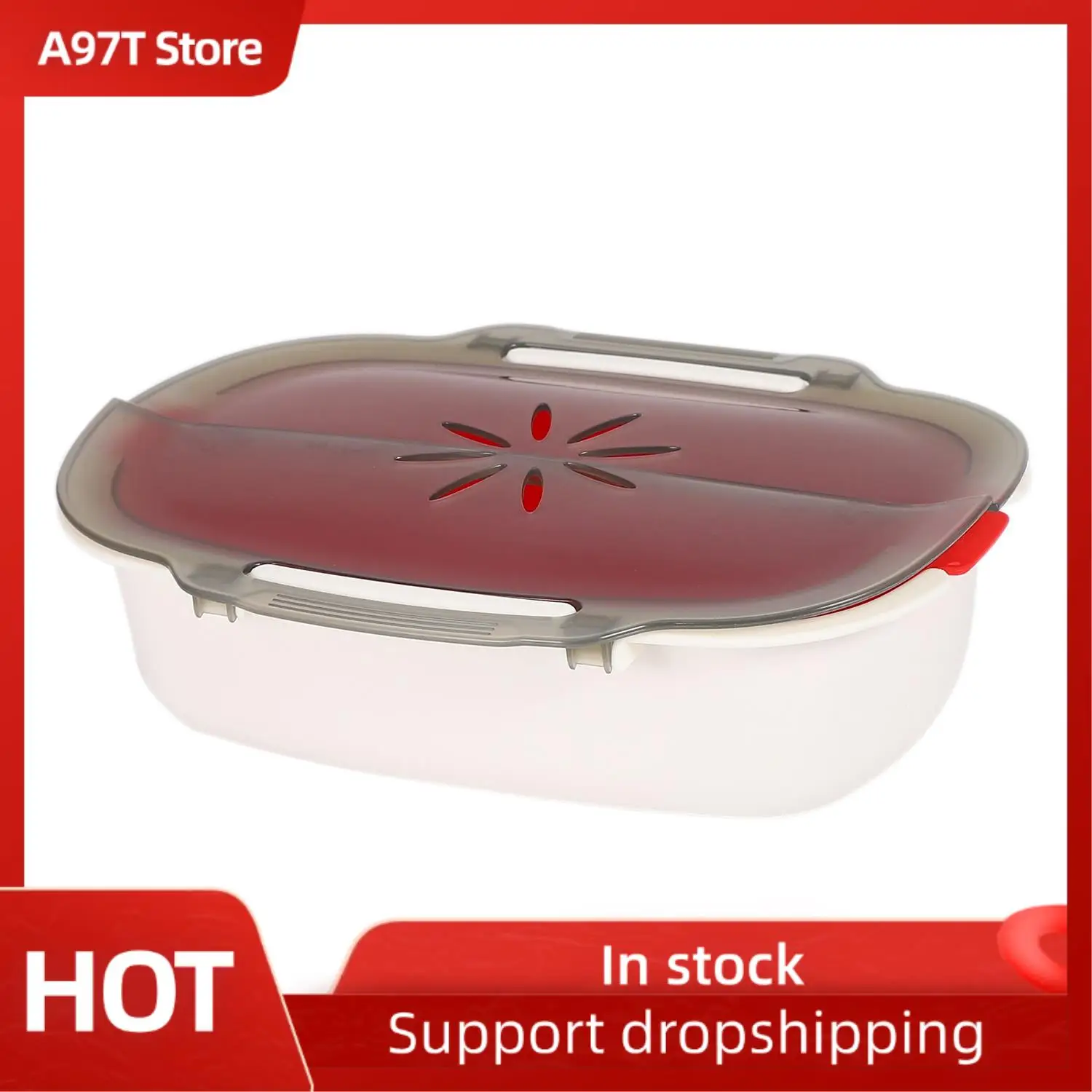 

A97T Microwave Steamer Basket Safe Non-Toxic Fish Food Microwave Oven Steamer Steaming Dish Kitchen Supplies New