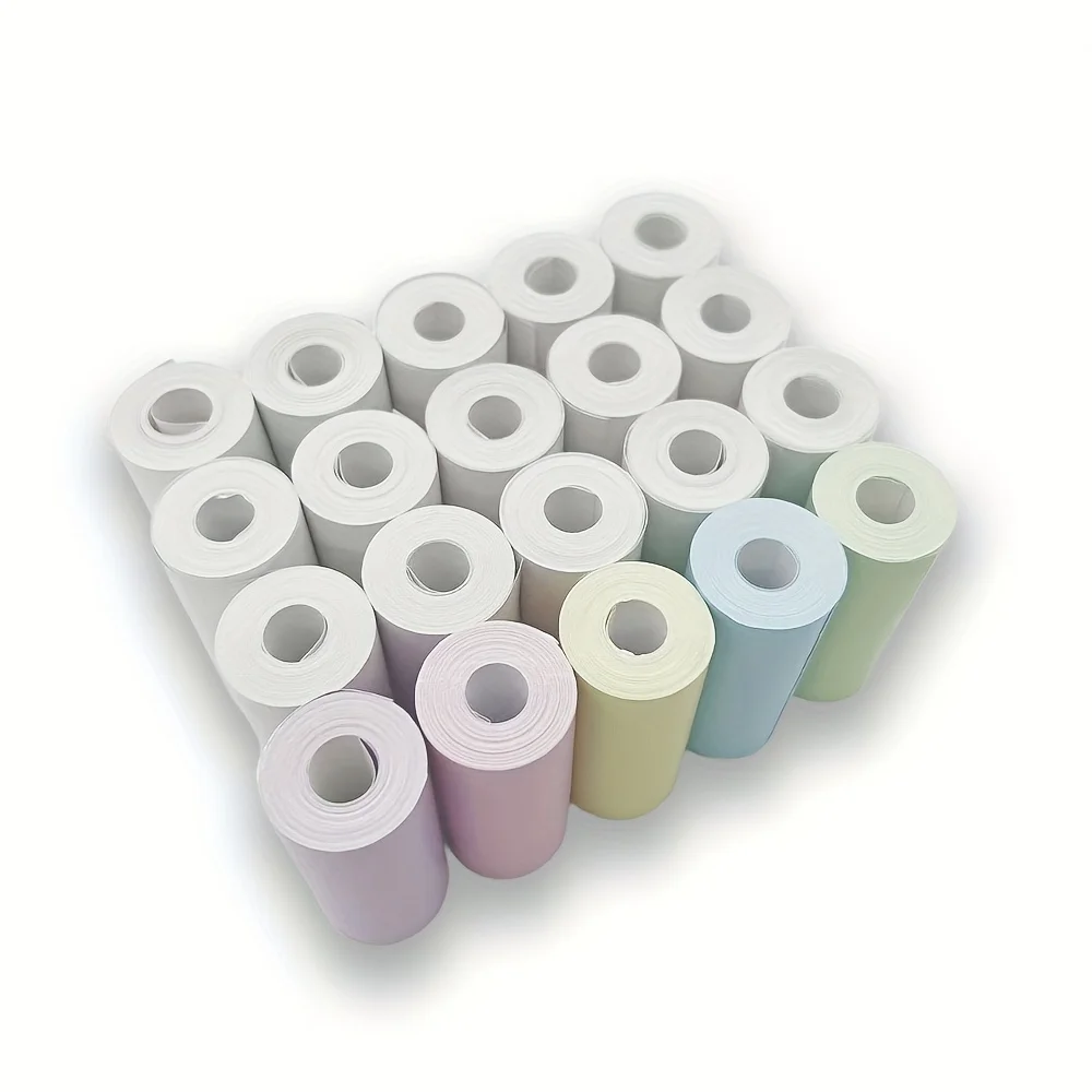 

20pcs Mini Thermal Printer Paper Set, Colorful Mini Printing Paper, Frosted Surface, Instant Camera Portable Printing Paper