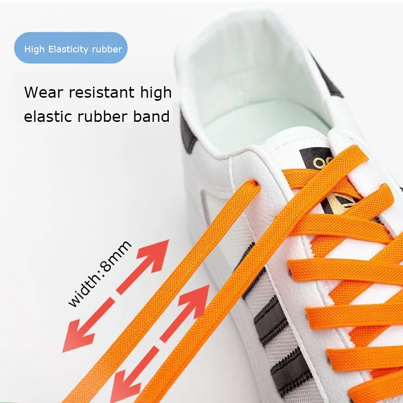 Elastic Shoelaces No Tie Widened Flat Press Lock Shoelaces without ties Elastic Laces Sneaker Kids Adult Shoelace for Shoes