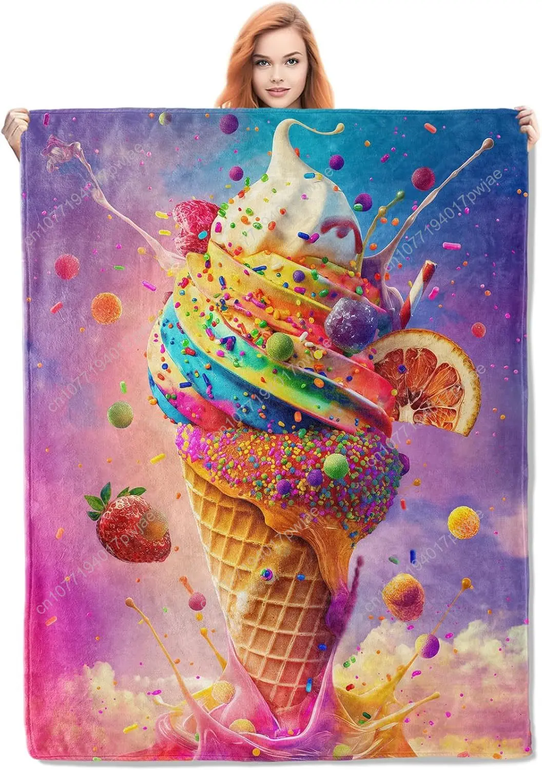 Плед "Мороженое", мягкий и тёплый