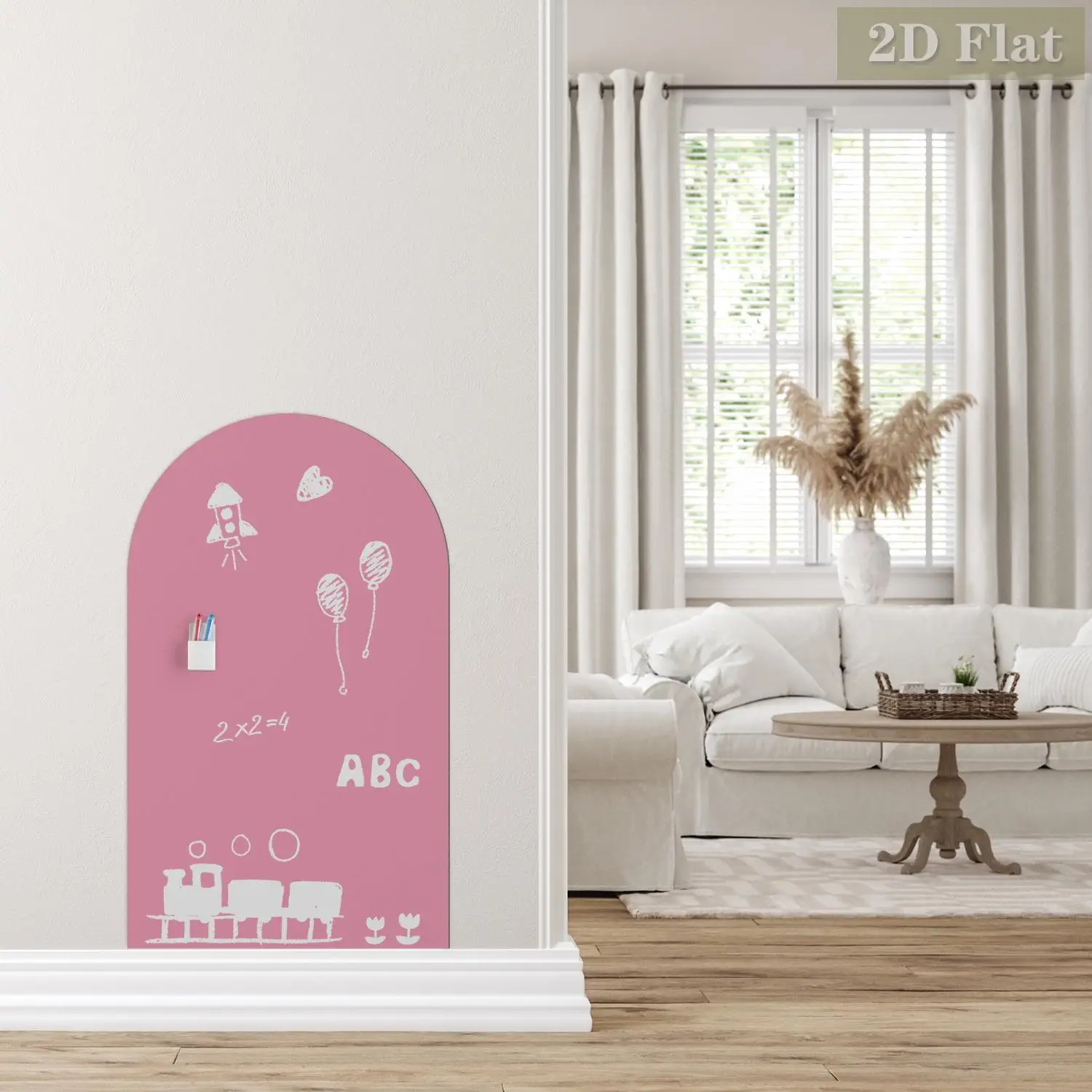 1 шт. самоклеящаяся, легко снимается, многоразовая декоративная магнитная наклейка на стену в форме арки, розовая современная наклейка