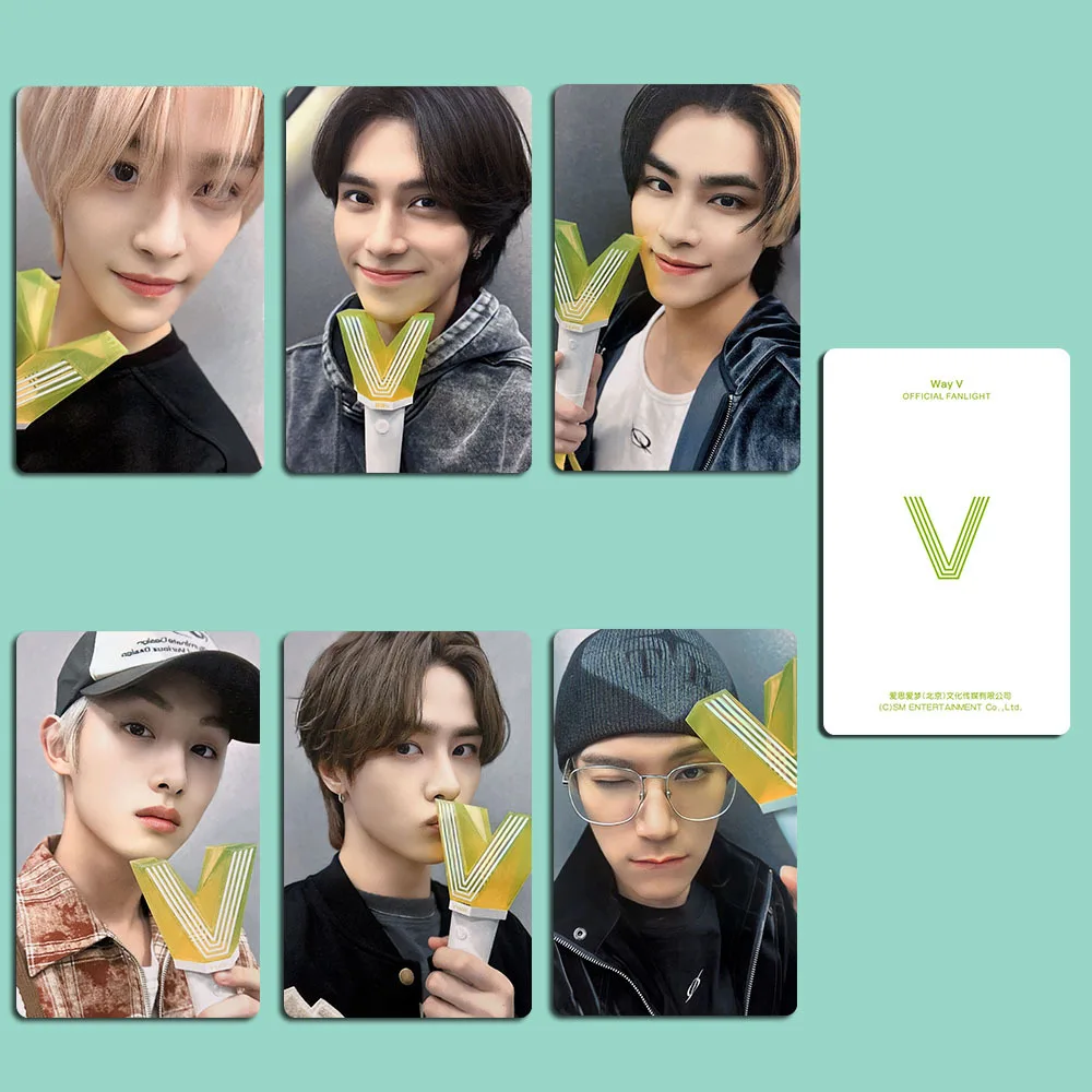 

KPOP WAYV Lightstick LOMO Card 6PCS KUN WINWIN LUCAS Star Peripheral The Same TEN Fans Gift Collection Double-sided Photo Cards