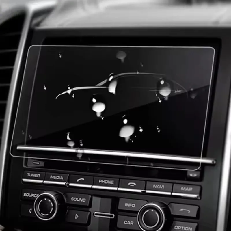 Car Console GPS Navigation Screen Glass Steel Protection Trim Film Interior Accessories Transparent Sticker For Porsche Cayenne