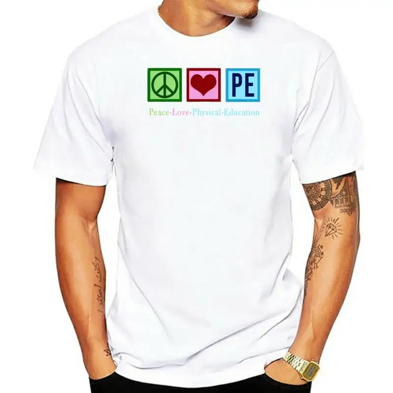 Pe Teacher T-Shirt For Men, Women - Peace Love Physical Education Size S-3Xl Loose Size Tee Shirt