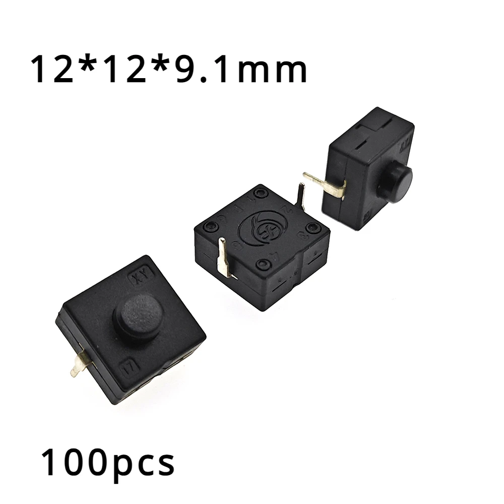 

100PCS Flashlight Button Switch 1A 30V CB-1212-112D 2Pin Ultra-Thin Middle of the feet 12*12*9.1mm