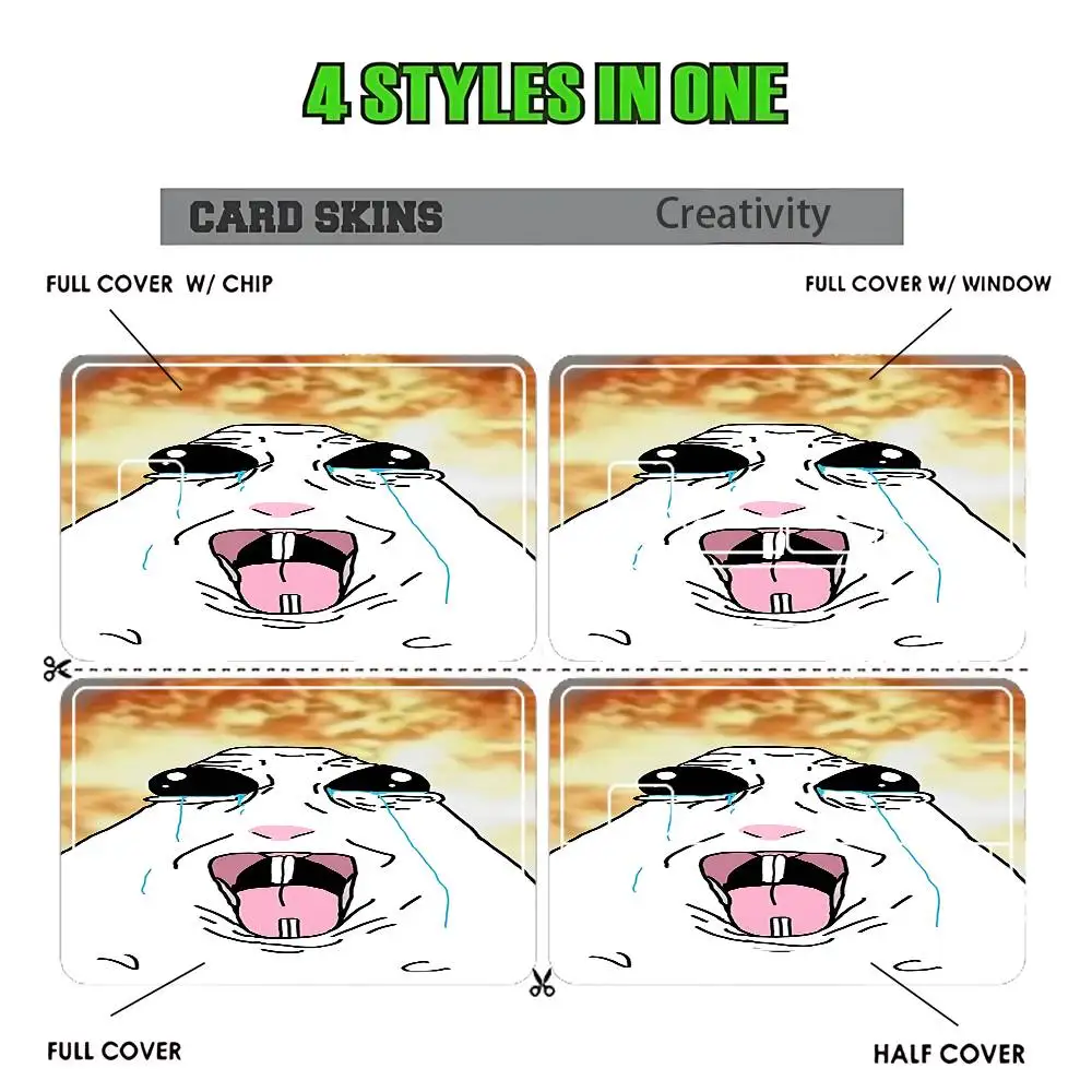Funny Memes Hamster Sticker Film Tape Skin for Credit Card Debit Card Cartoon Waterproof Stickers Small Chip