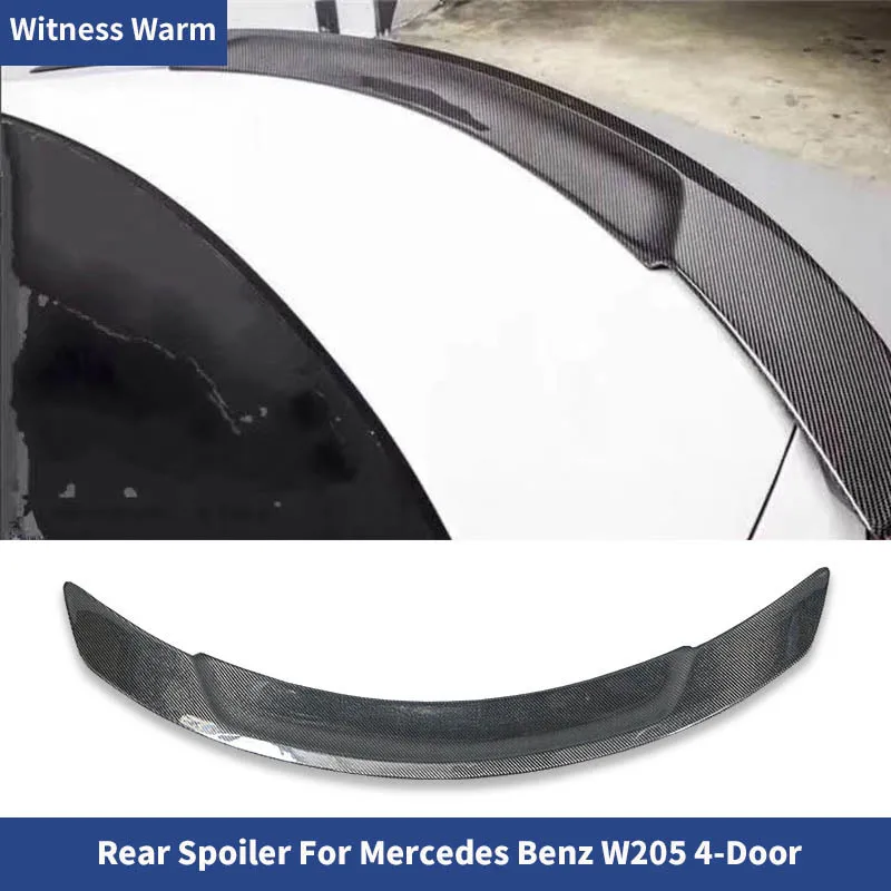 W205 Carbon Fiber Rear Wing Trunk Lip Spoiler for Benz C-class 4 Door W205 C180 C200 Car Body Kit