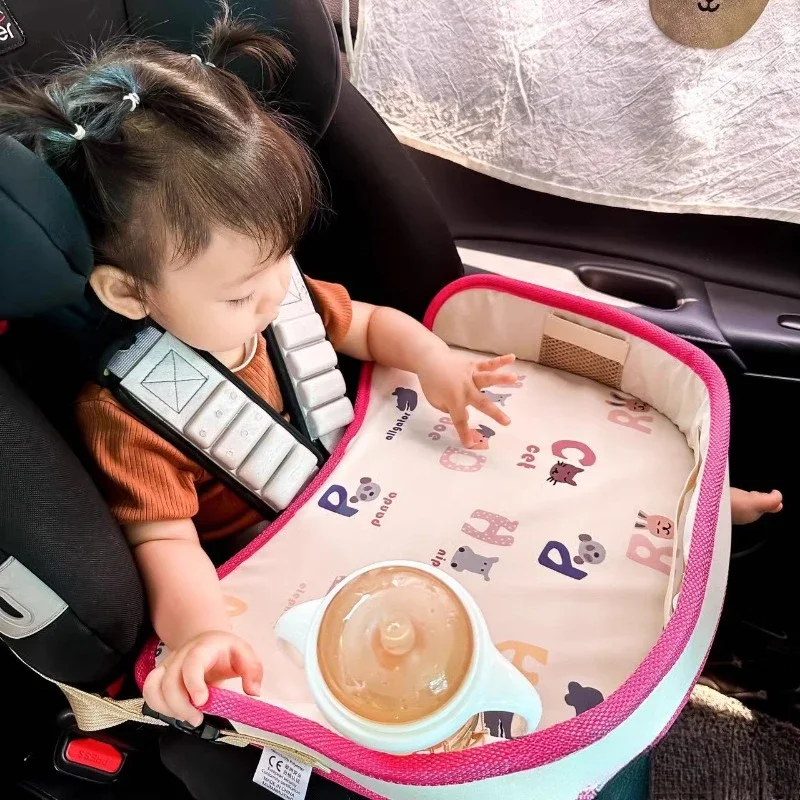 Bandeja de cena práctica y multifuncional, bandeja para asiento de coche, bandeja para comer asiento de niño, bandeja de almacenamiento para cochecito de bebé