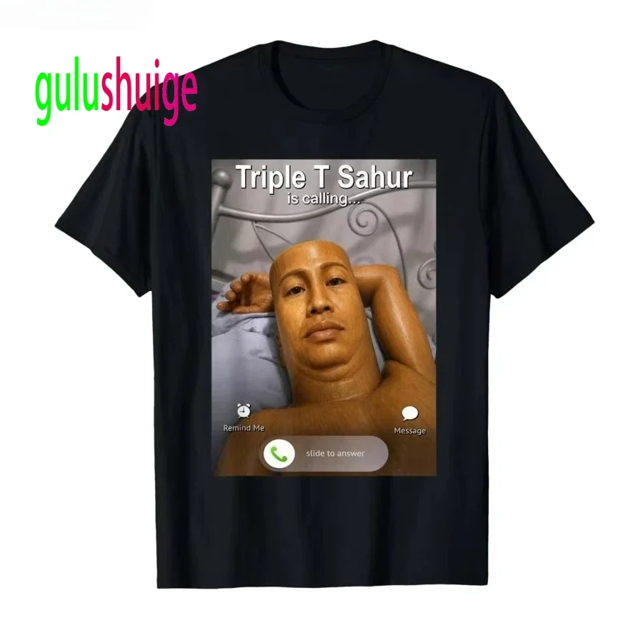 Funny Triple T Sahur Is Calling Funny Brainrot Meme T-shirt for Women Crew Neck Short Sleeve Tops Y2K T Shirt Clothes Female