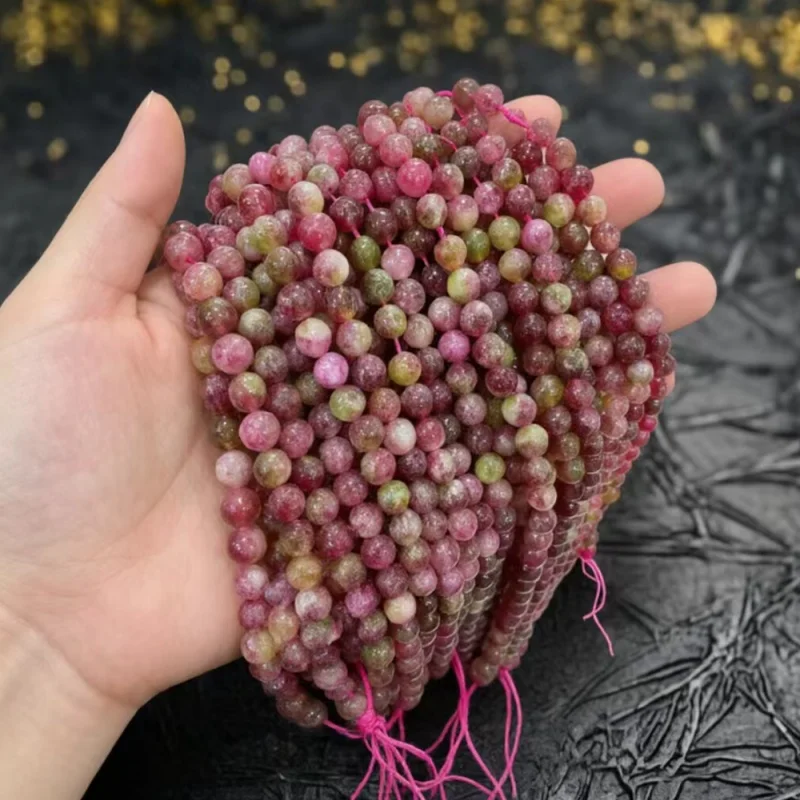 Charm Optimize Watermelon Tourmaline Crystal Natural Stone Beads DIY Jewelry Accessories 6mm 8mm 10mm Loose Crystal Beads