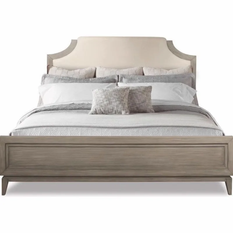 سرير زفاف مزدوج لغرفة النوم الرئيسية الفرنسية القديمة، سرير من خشب الرماد الأمريكي بطول 1.51.8 متر، سرير فيلا من الخشب الصلب القديم #2