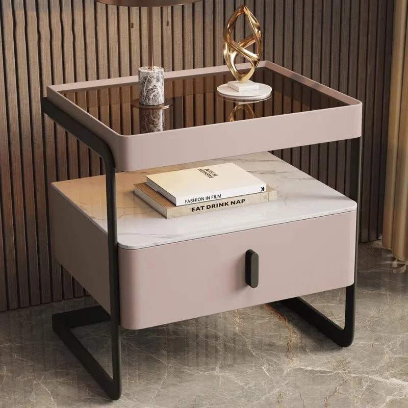 Nordic Unique Bedside Table Bedroom Mobile Cabinets Wood Nightstand Filing Cabinets Corner Cheap Mesa De Noche Hotel Furniture