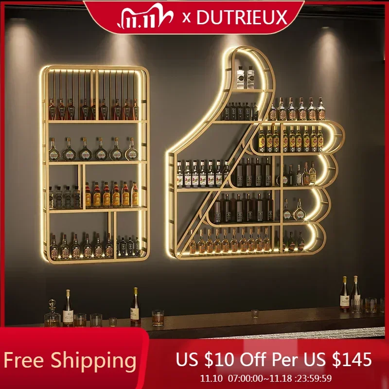 

Luxury European Wine Holder Combi Modern Metal Funny Wine Rack Wall Mounted Suporte Para Vinho De Parede Home Decoration