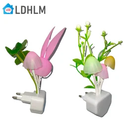 LDHLM 크리에이티브 LED 야간 조명 야광 꽃병, 미국/EU 플러그인 스마트 램프 제어 유도 침실 수면 홈 장식