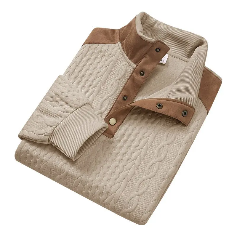Spring 2026 Trendy Slim Fit Hoodie with Stand Collar Half Button Warmth Ladies Fashion Casual Streetwear Plastic Fabric