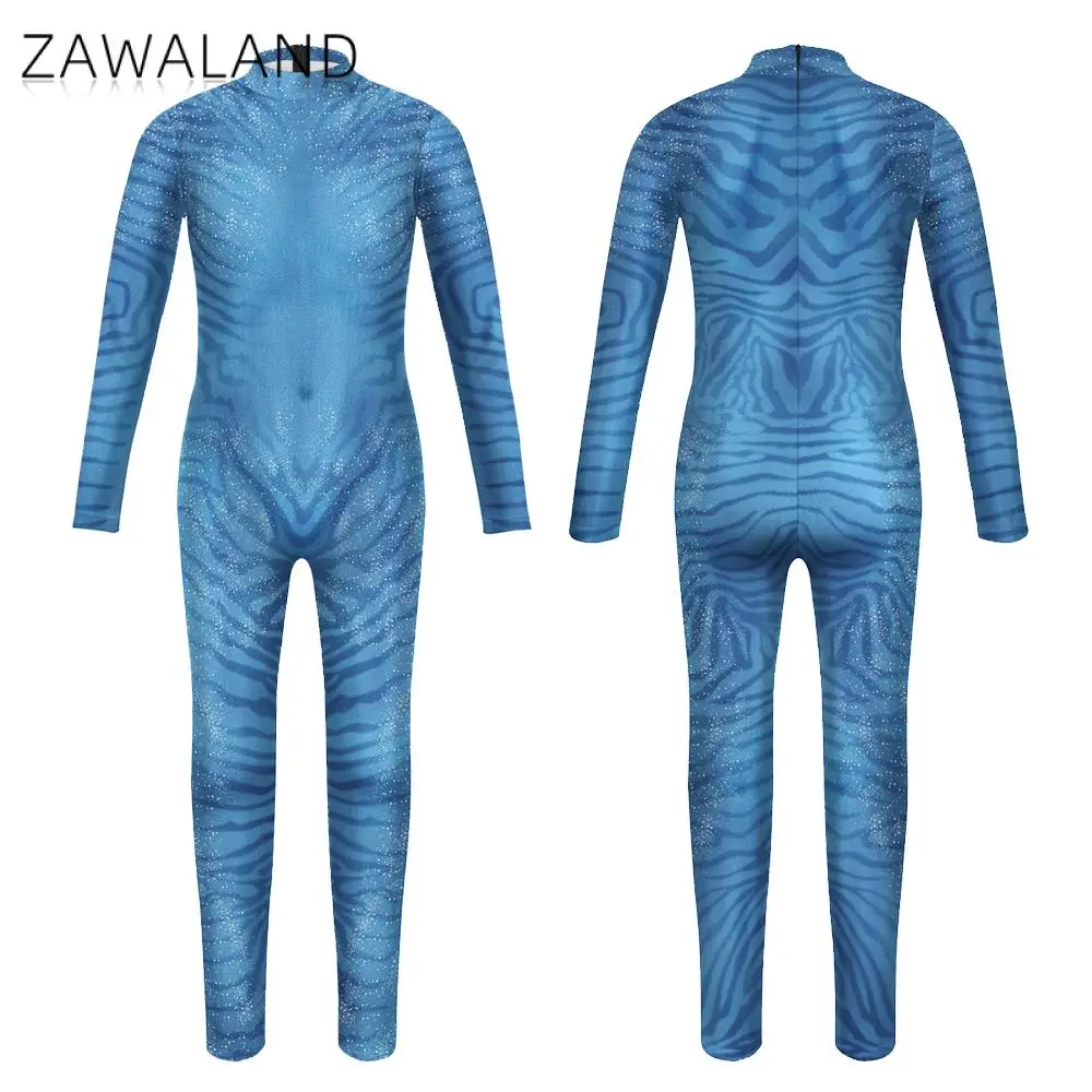 Zawaland Hallowen Matching Outfits 3D Digital Printing Party Film Cosplay Costume Zentai Bodysuit Purim Carnival Outfit Jumpsuit