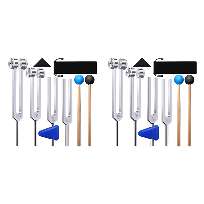 

ABVL-8 Pack Tuning Fork Set(128 Hz,256 Hz,512 Hz,528 Hz)With Tuning Fork Hammer For Sound Sound Vibration Tools