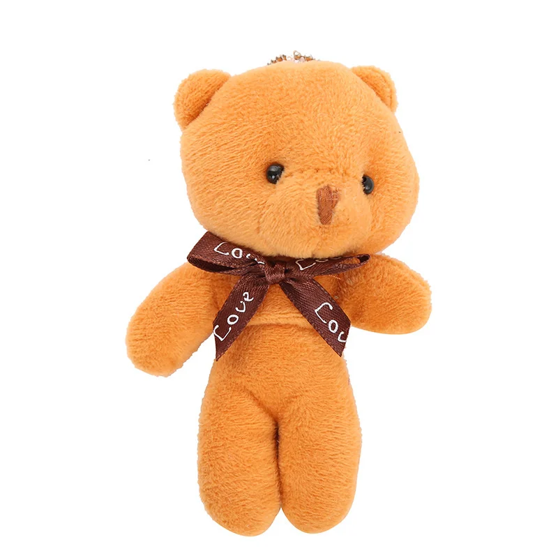 10 teile/paket 12cm Mini Fliege Teddybär Anhänger Plüsch tier bunte Teddy Plüsch Schlüssel bund
