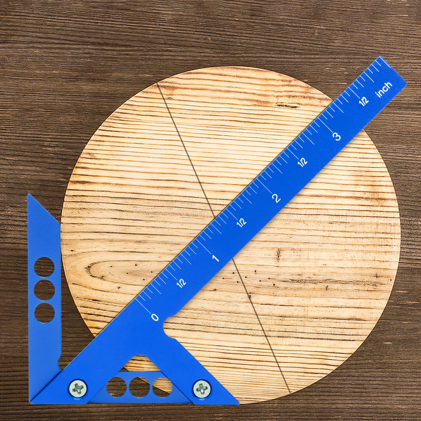 مركز مكتشف النجارة مربع 45/90 درجة الزاوية اليمنى خط قياس الألومنيوم مركز الكاتب نجار حاكم أداة قياس الخشب