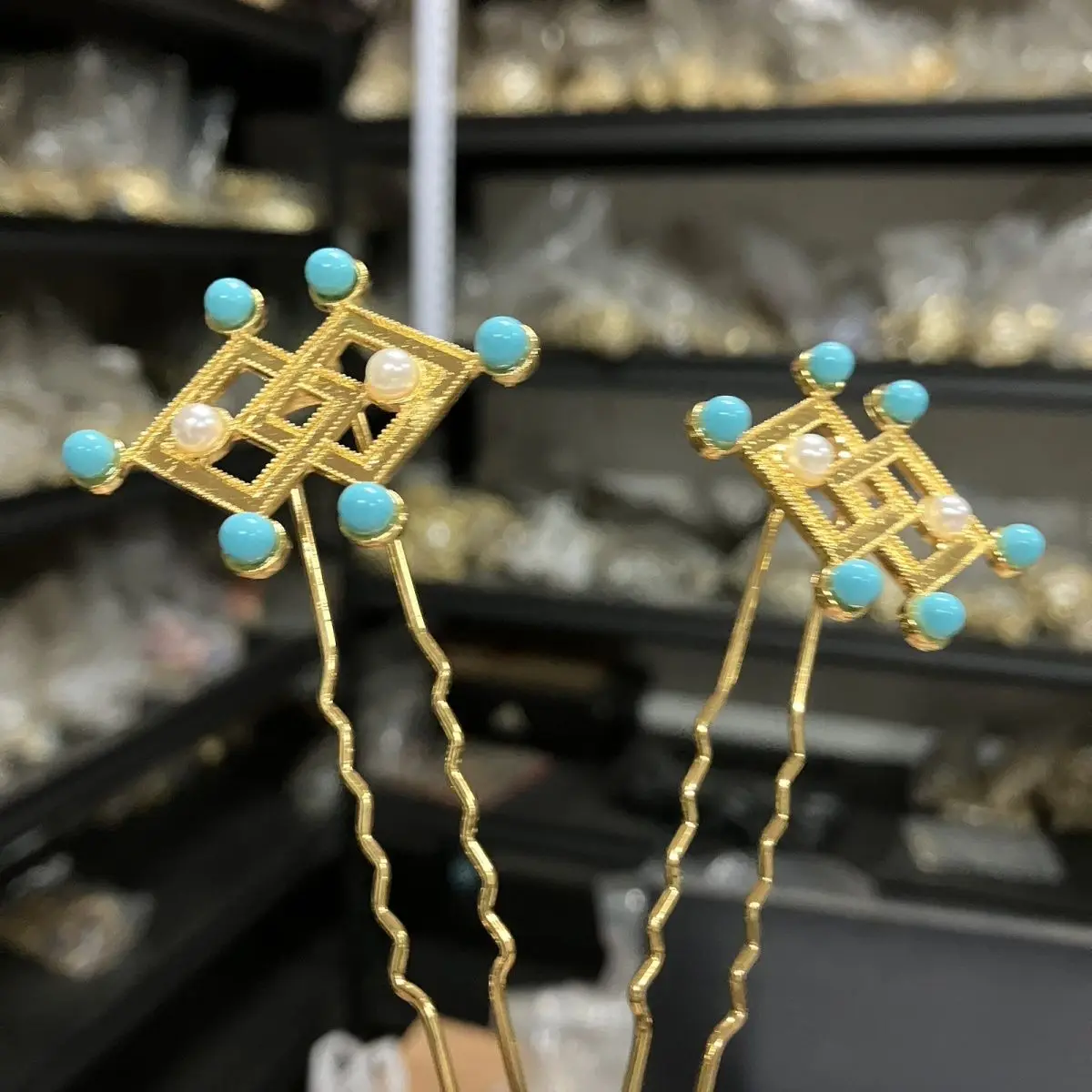 2025 Chinese Bun Embedded Bao Fang Sheng Pattern Hair Hairpin Hanfu Antique  Accessories Tang Style Embellished Flower Hairpin