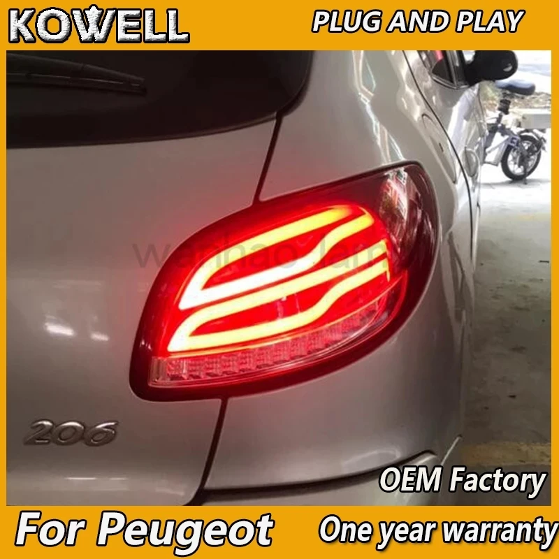 

KOWELL Car Styling for Peugeot 206 Taillight 206cc 207 Tail Lamp Peugeot Tail Light LED DRL Dynamic Turn Signal Brake Light