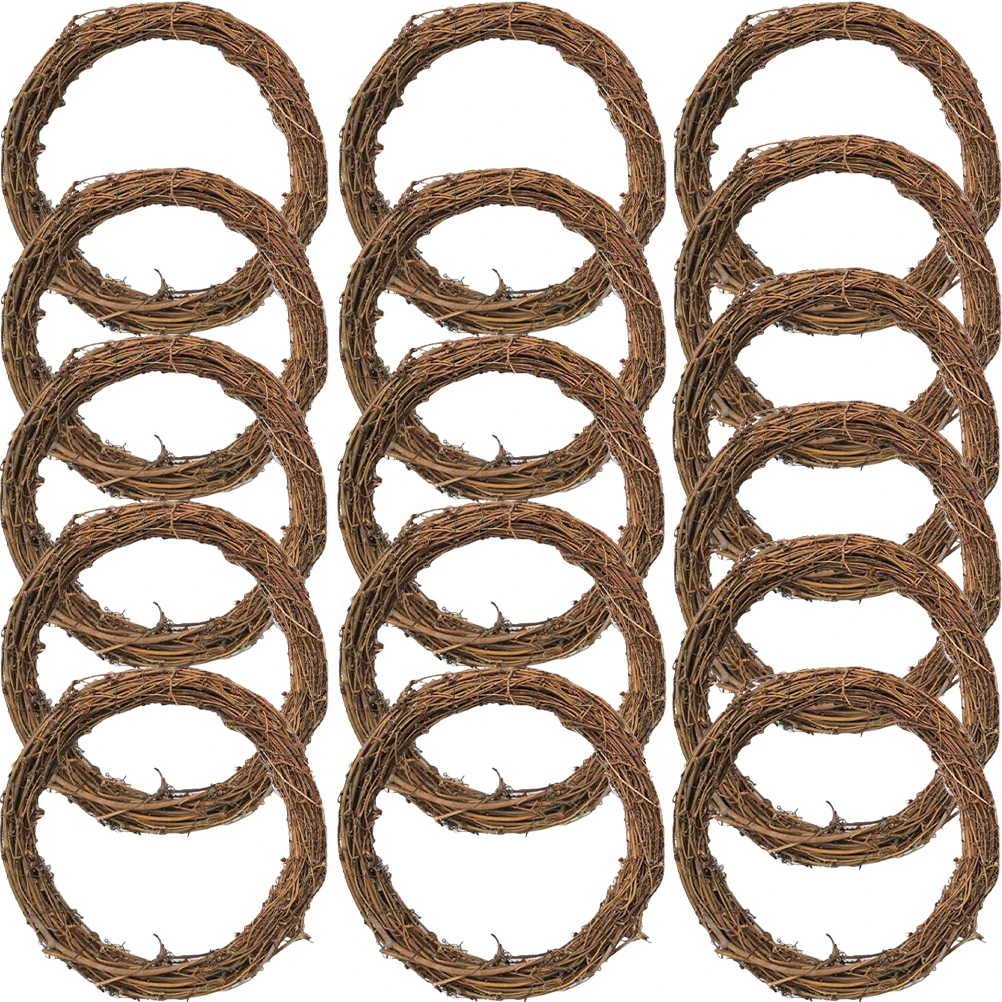 

16Pcs Wreath Rattan Rings DIY Garland Frames Hand Woven No Unpleasant Smell Wreath DIY Rattan Dream Catcher Circle