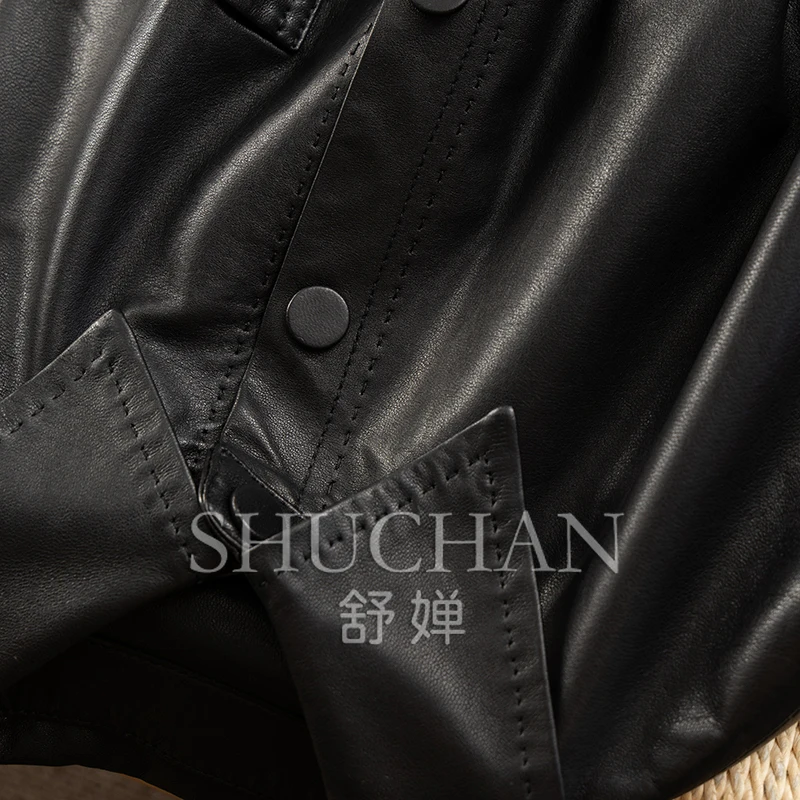 Stylowa i droga, włoska kurtka skórzana D Li 1W + lekko powlekana skóra owcza garbowana roślinnie, damska 31E5