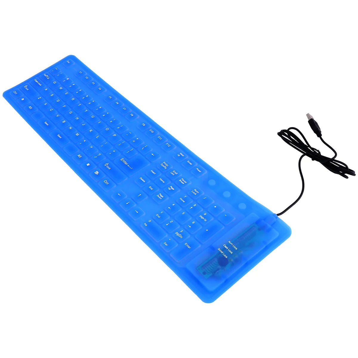 Tastiera avvolgibile per computer 109 tasti Tastiera da viaggio portatile esterna flessibile in silicone flessibile silenziosa pieghevole USB cablata