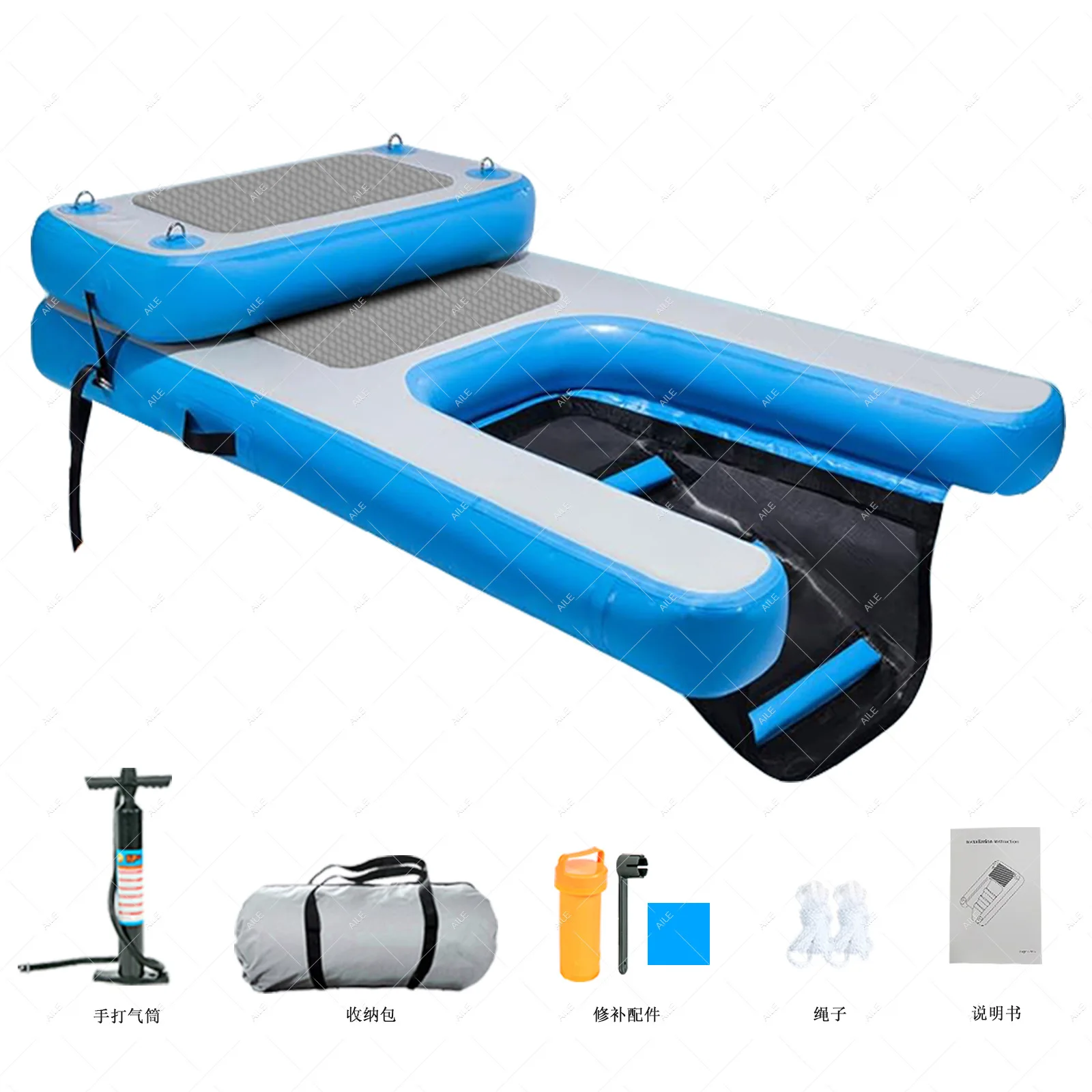 수영장 보트 부두용 팽창식 개 물 램프, 플로팅 램프 사다리