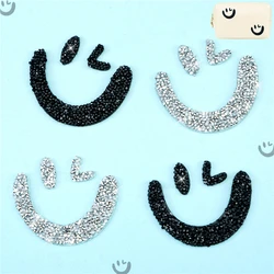 Crystal Rhinestone Smile Iron on Patches Applique for Clothing Shoe Bag Sticker Stripes Clothes Sticker Accessories