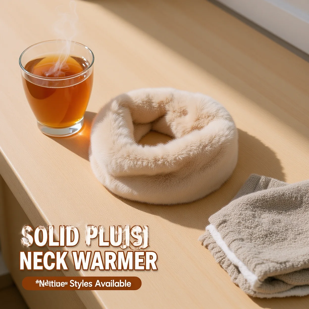Winter Neck Warmer Solid Double Sided Scarf Plush Scarf Versatile Unisex Scarf For Spring Dating Autumn