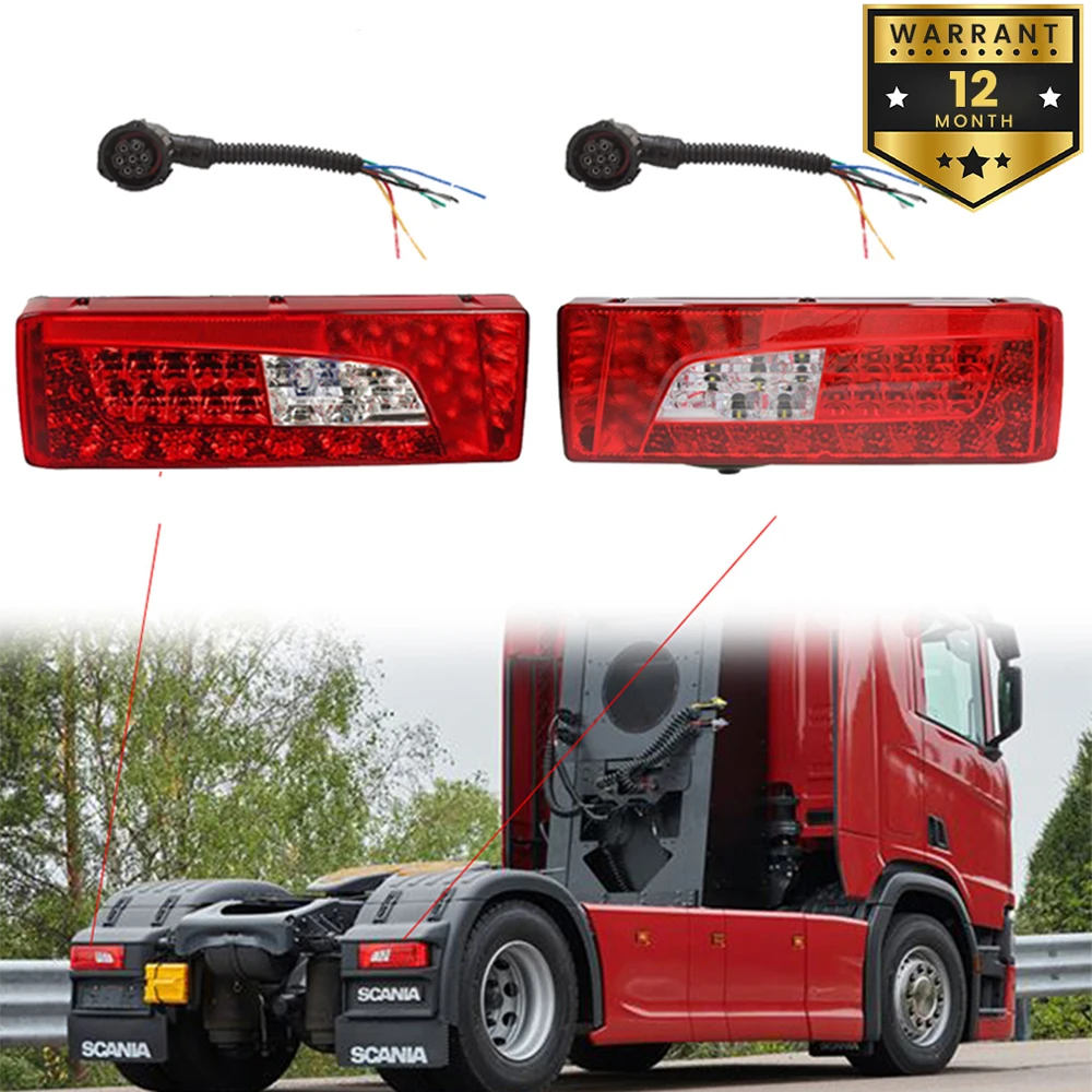 1pc RH LH 24V LED Combination Rear Tail Light Lamp With Plug For Scania Truck Taillights For Scania trailer OEM 2380954 2241859