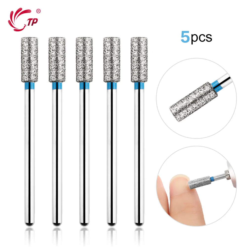TP 5Pcs Diamond Nail Drill Bit Set – Pocket Cleaning Bit for Cuticle Prep Dead Skin Removal & Nail Surface Cleaning Manicure Bit