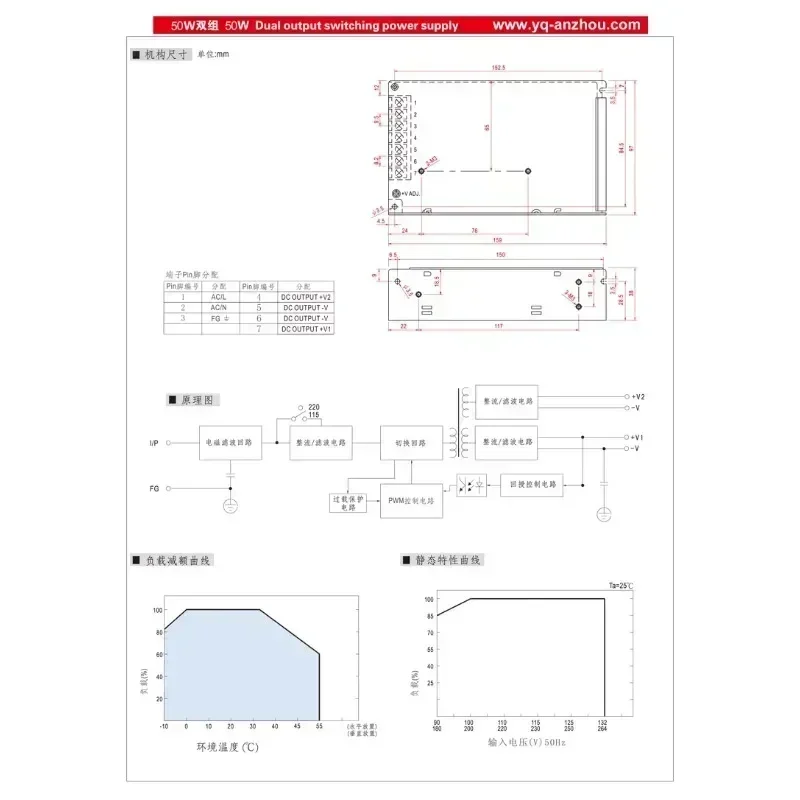 60W dual group positive and negative 15V output switch power supply ± 15V 2A model D-60F15