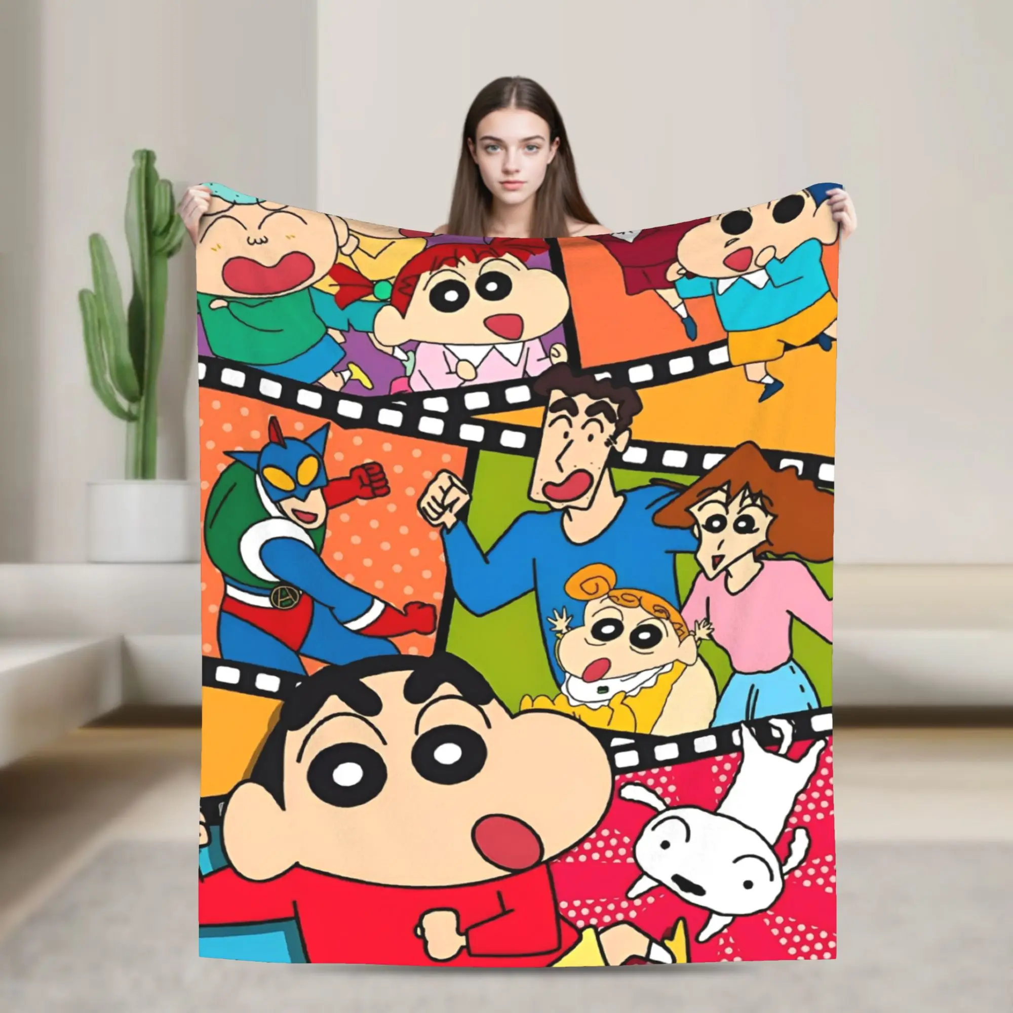 Crayon Shin-chans Cartoon Anime Blanket Warm Cozy Fluffy  Throw Blankets for Couch 50x60 Inch Multiple Sizes Rug Piece