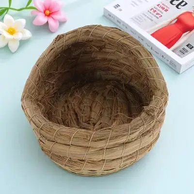 

Woven Chicken Nest Natural Straw Bird For Egg Laying Easy Assembly Coop Small Animal Sleeping Hut Pet