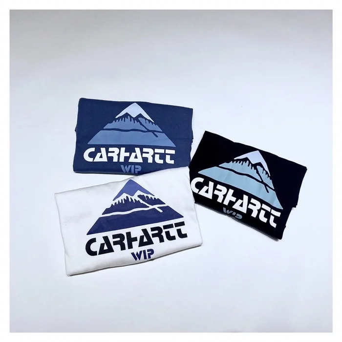 Camiseta Unisex Carhartt Wip con Estampado del Logotipo Mountain, Verano 2026, Estilo Oversize, Ropa de Trabajo, Streetwear, Deportiva