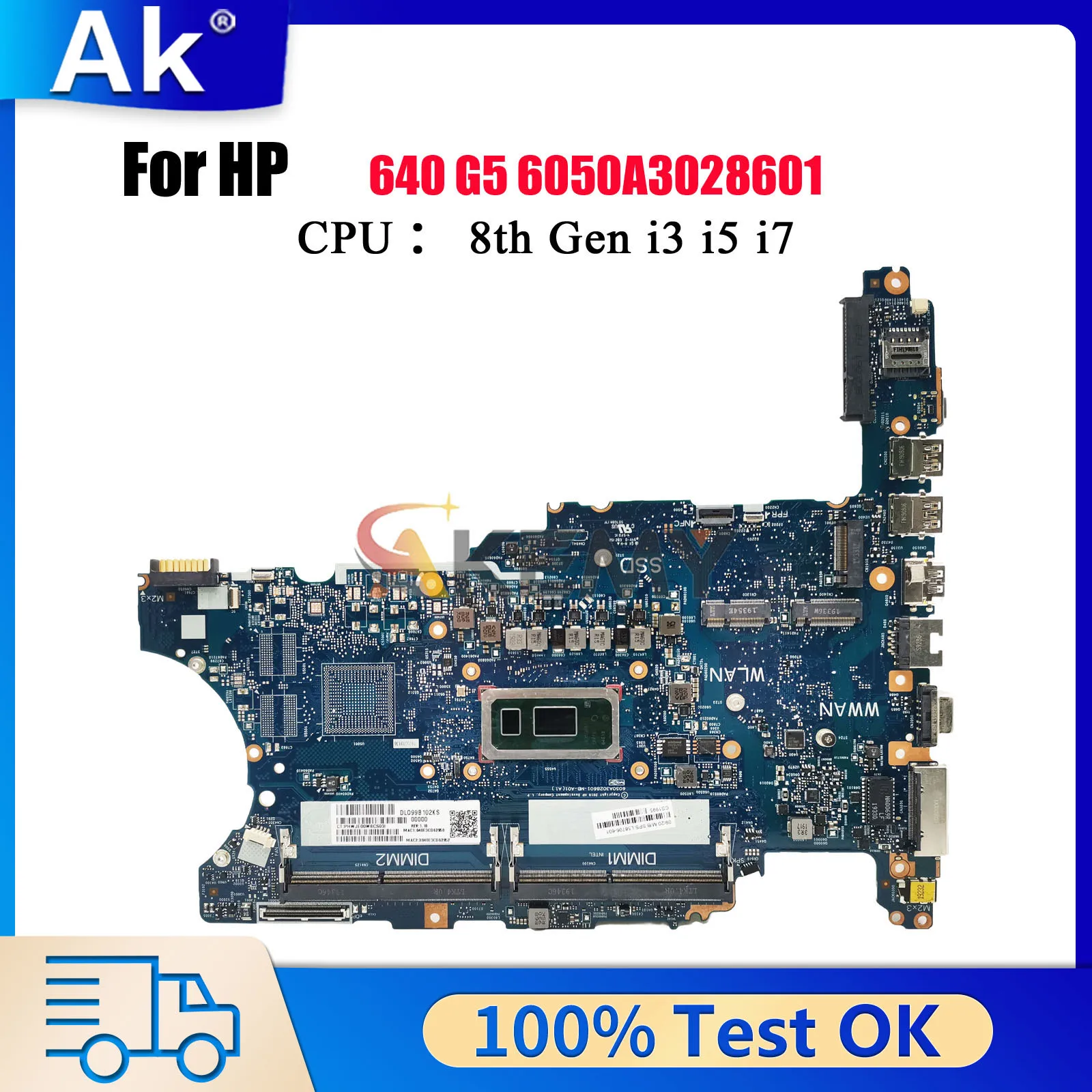 Voor HP ProBook 640 G5 6050A3028601 Laptop Moederbord L58709-601 L58710-601 Met i5 i7 8th CPU UMA DDR4 Getest OK