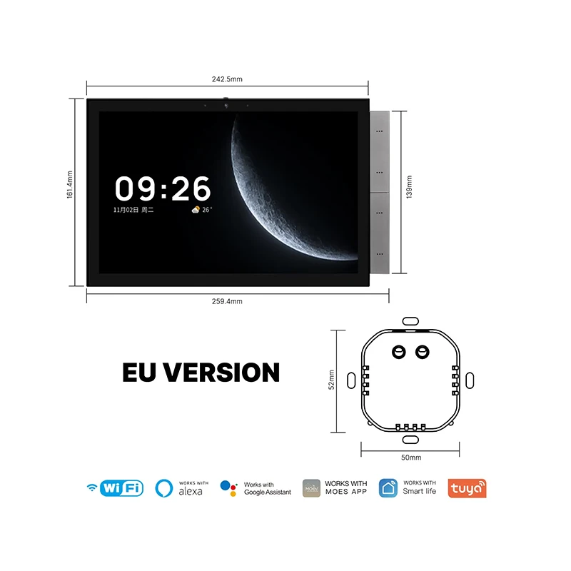 

Hiwink Smart Home Solution Brilliant Smart Home Control Panel Alexa Built-In & Compatible with Tuya App Smart Life All in One