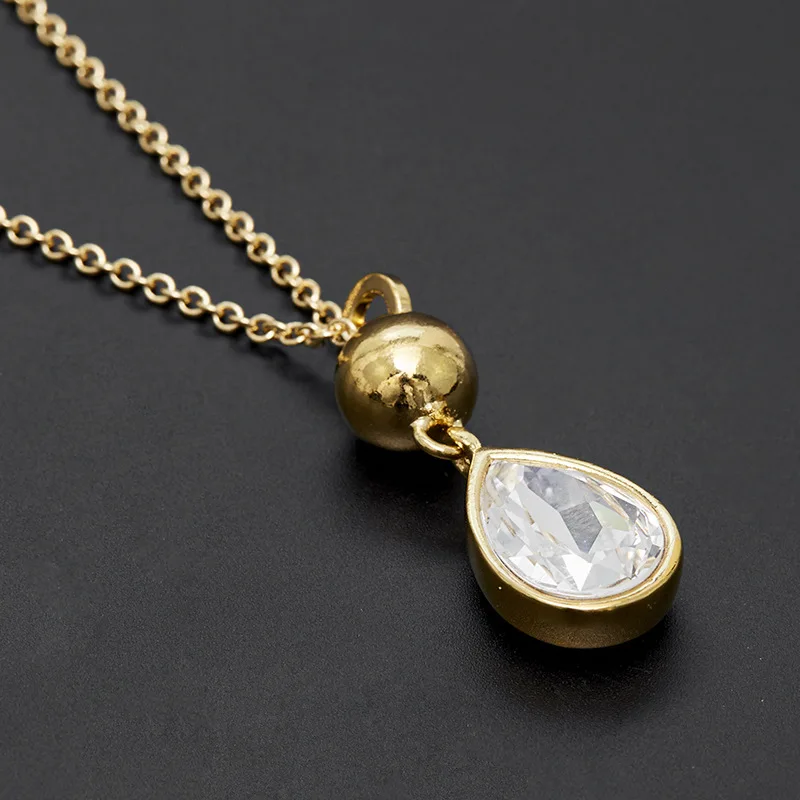 HOT SELLIN GDYRBERG/KERN Droplet Gemstone Long Necklace Sparkling Austrian Crystal Sweater Chain Necklace IN STOCK