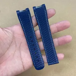 FUYIJIA Top Custom O-MEGA AQUA TERRA 150 Original Watchbands Fluororubber Built-in Steel Calibrator Strap 20MM 21MM VITON Belt