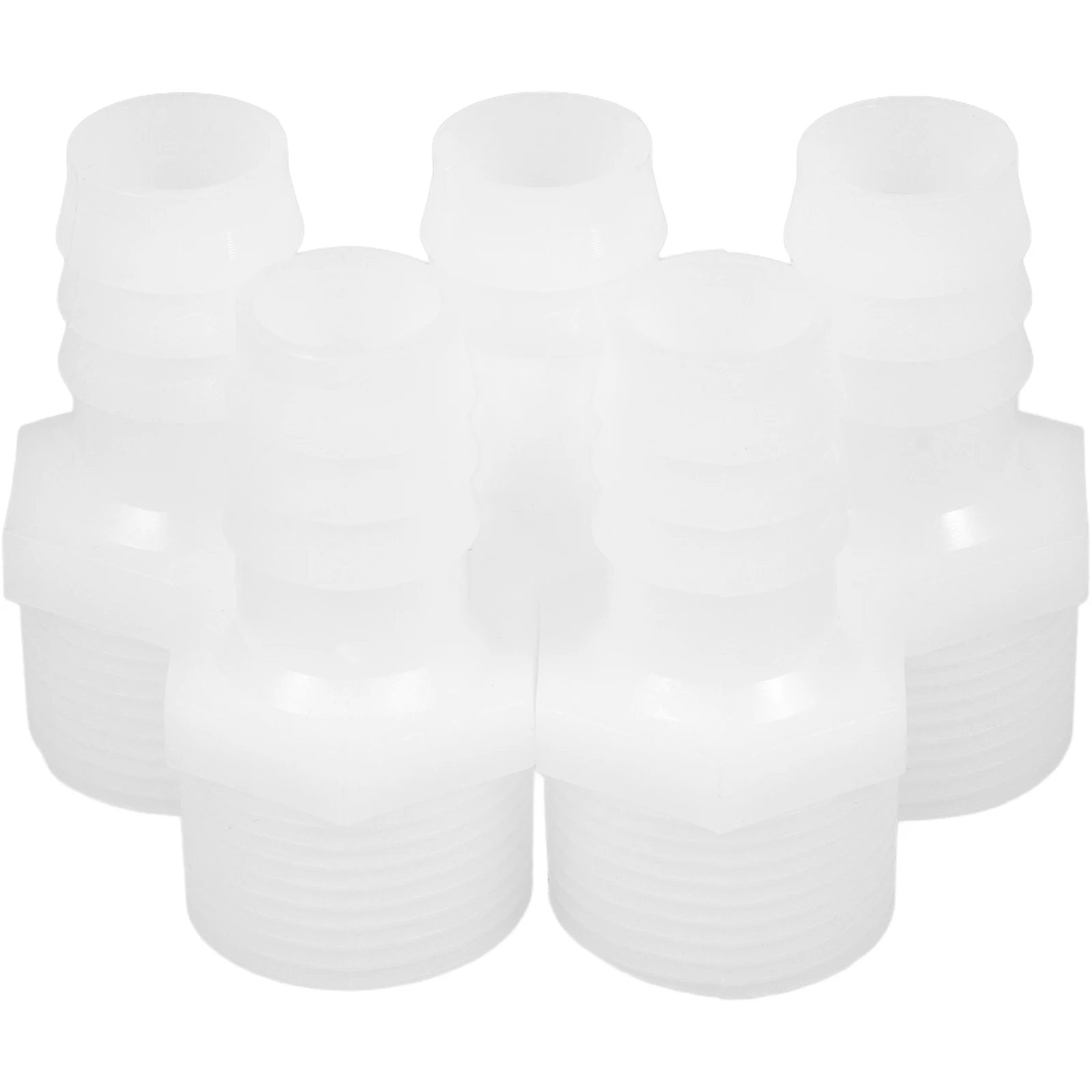 

5pcs Plastic Pagoda Connector Barb Fitting Pipe Fittings Male Threaded White PVC Coupling hose barb plastic pipe fittings